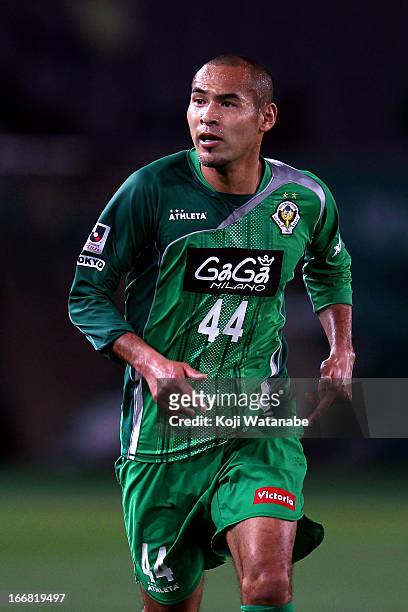 Naohiro Takahara of Tokyo Verdy in action during the J.League second division match between Tokyo Verdy and Montedio Yamagata at Ajinomoto Stadium on...