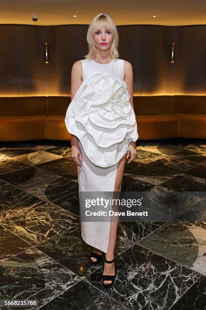 Joanna Vanderham attends the Huishan Zhang show during London Fashion Week September 2023 at The Londoner Hotel on September 15, 2023 in London,...
