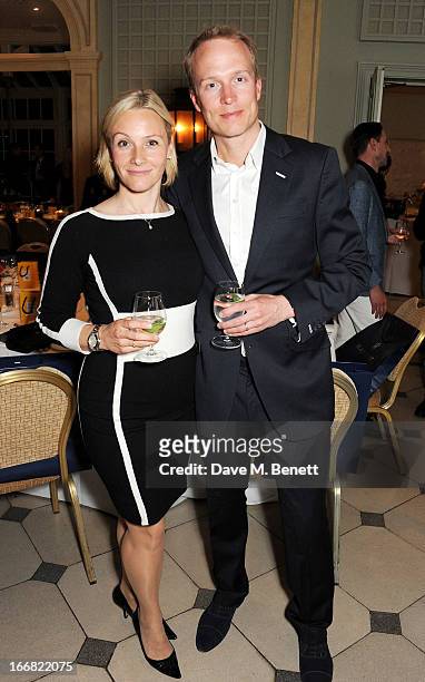 Vicki Butler-Henderson and Phil Churchward attend a VIP dinner hosted by Maserati to unveil the new 'Quattroporte' at The Hurlingham Club on April...