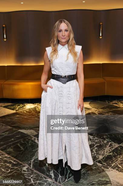 Joanne Froggatt attends the Huishan Zhang show during London Fashion Week September 2023 at The Londoner Hotel on September 15, 2023 in London,...