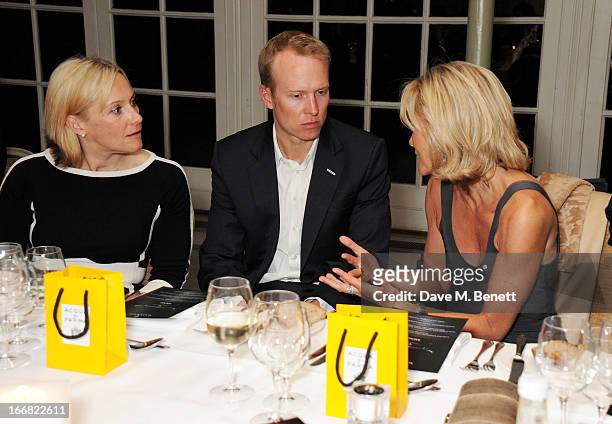 Vicki Butler-Henderson, Phil Churchward and Fiona Pool attend a VIP dinner hosted by Maserati to unveil the new 'Quattroporte' at The Hurlingham Club...