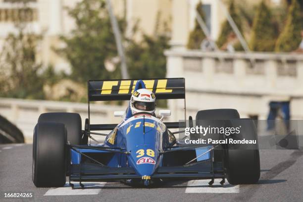 Christian Danner of Germany drives the Rial Racing Rial ARC2 Ford Cosworth DFR V8 during practice for the Grand Prix of Monaco on 6th May 1989 on the...