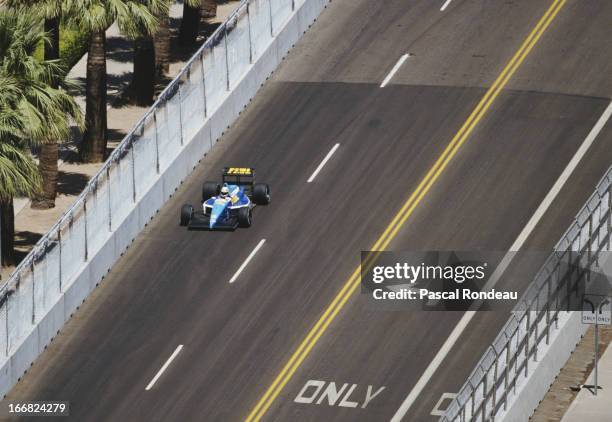 Christian Danner of Germany drives the Rial Racing Rial ARC2 Ford Cosworth DFR V8 during the Iceberg United States Grand Prix on 4th June 1989 at the...