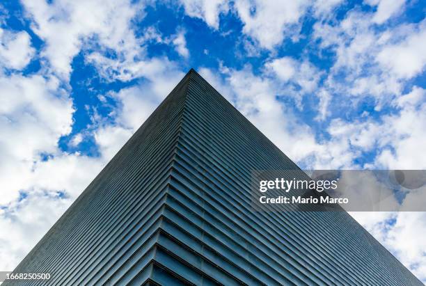 modern pyramidal architecture - film festival illustration stock pictures, royalty-free photos & images