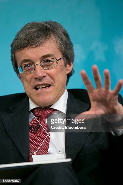 Roberto Perotti, professor of economics at Universita Bocconi, speaks at a macro policy discussion during the International Monetary Fund and World...