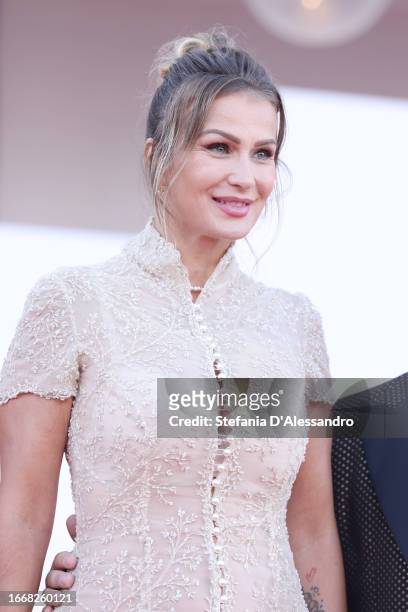 Eva Henger attends a red carpet for the movie "Hors-Saison " at the 80th Venice International Film Festival on September 08, 2023 in Venice, Italy.