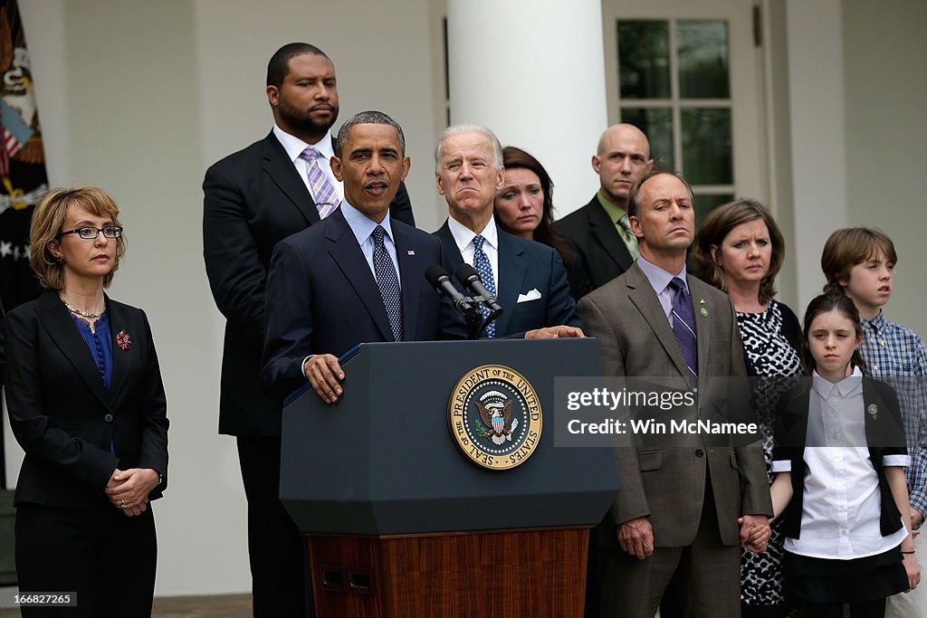 President Obama Speaks In The Rose Garden Of White House