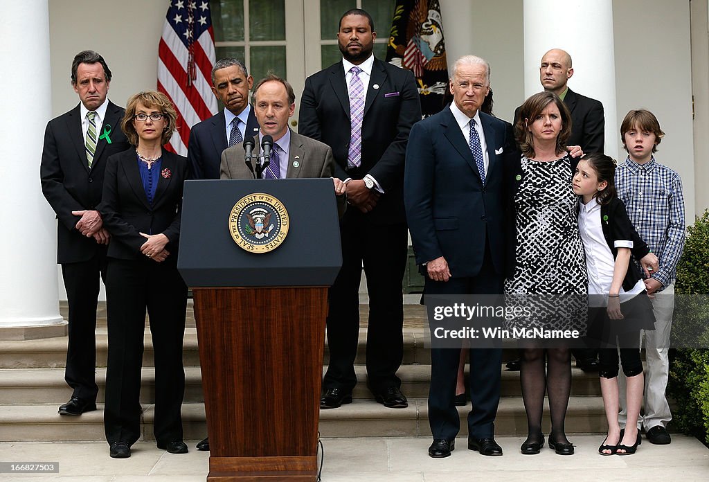 President Obama Speaks In The Rose Garden Of White House