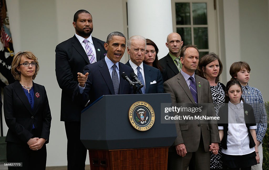 President Obama Speaks In The Rose Garden Of White House