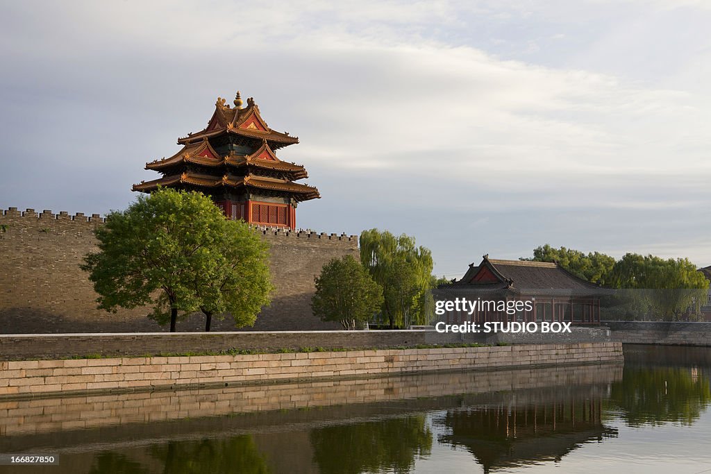 Watchtower and moat at The Forbidden City