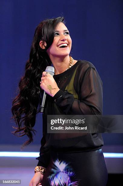 Kat Dahlia visits BET's "106 & Park" at BET Studios on April 17, 2013 in New York City.