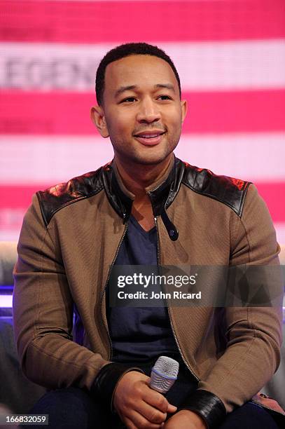 John Legend visits BET's "106 & Park" at BET Studios on April 17, 2013 in New York City.