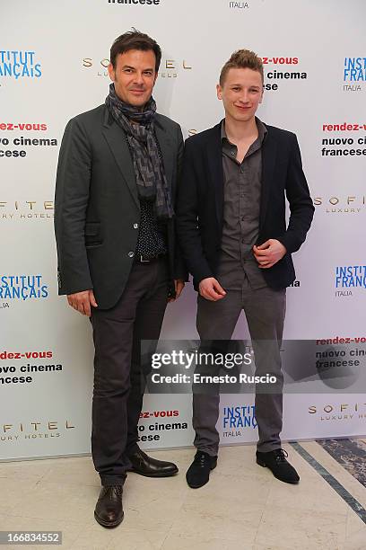 Ernst Umhauer and Francois Ozon attend the Rendez-Vous Film Festival opening night at Hotel Sofitel on April 17, 2013 in Rome, Italy.