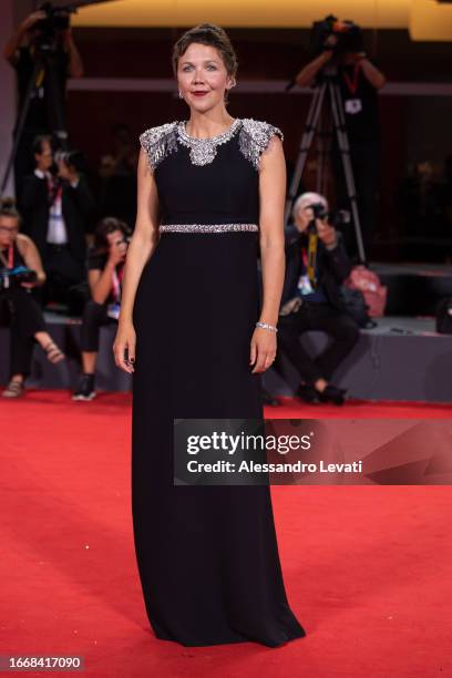 Maggie Gyllenhaal attends a red carpet for the movie "Memory" at the 80th Venice International Film Festival on September 08, 2023 in Venice, Italy.