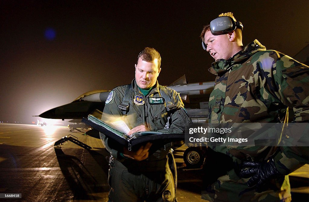 U.S. 555th Fighter Squadron Stands Guard At Air Base In Italy