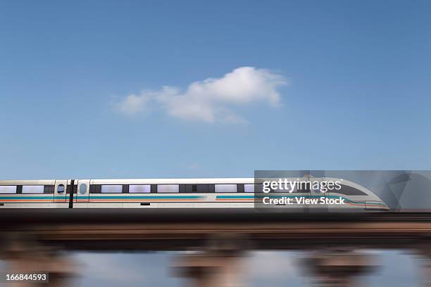 maglev train in shanghai,china - bullet train stock-fotos und bilder