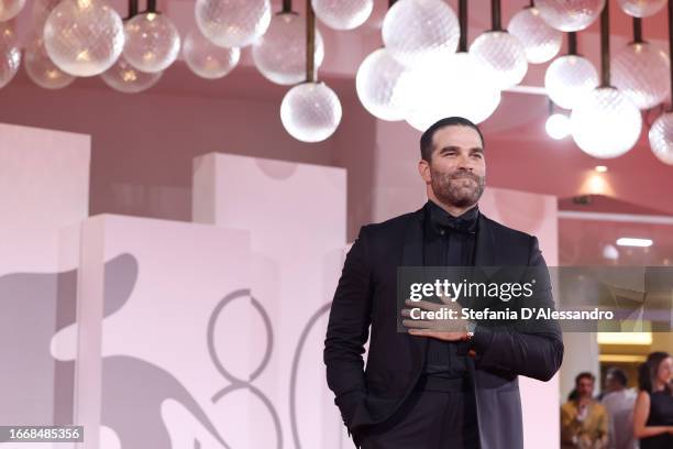 Alejandro Nones attends a red carpet for the movie "Memory" at the 80th Venice International Film Festival on September 08, 2023 in Venice, Italy.