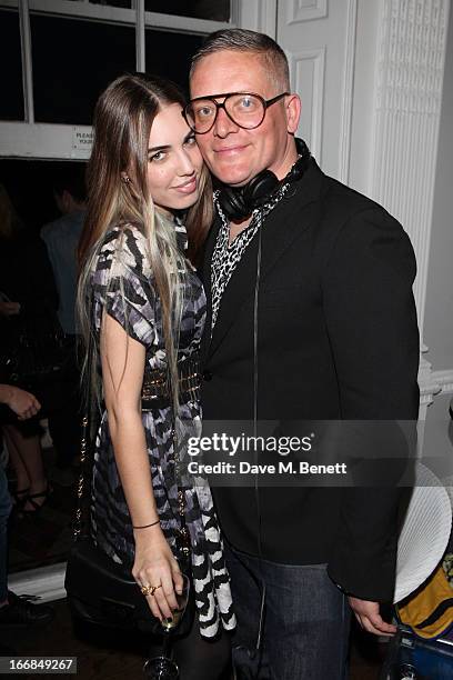 Amber Le Bon and Giles Deacon attend Molton Brown and Giles Deacon launch event at the ICA on April 17, 2013 in London, England.