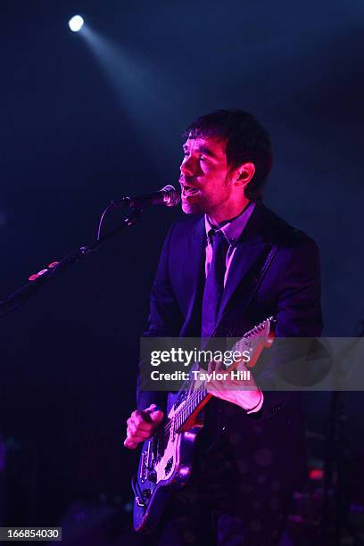 Aaron Dessner of The National performs at the Opening Night After Party and Performance during the 2013 Tribeca Film Festival on April 17, 2013 in...