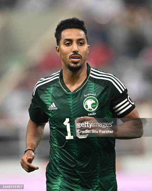 Saudia Arabia player Salem Aldawsari in action during the International Friendly match between Saudi Arabia and Costa Rica at St James' Park on...