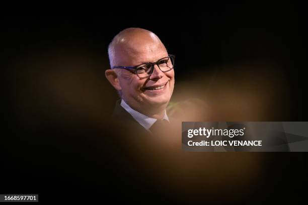 Former French prime minister, Mayor of Le Havre and 'Horizons' party leader Edouard Philippe delivers his speech during the closing day of the...