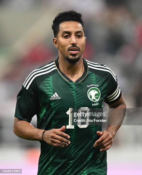 Saudi Arabia player Salem Aldawsari in action during the International Friendly match between Saudi Arabia and Costa Rica at St James' Park on...