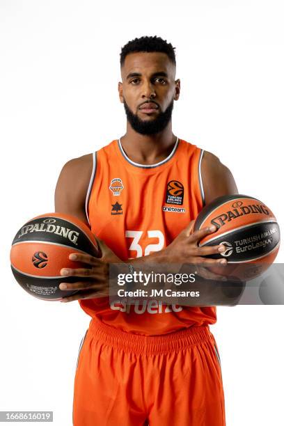 Brandon Davies, #32 poses during 2023/2024 Turkish Airlines EuroLeague Media Day Valencia Basket at L'Alqueria del Basket on September 15, 2023 in...