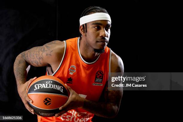 Chris Jones, #7 poses during 2023/2024 Turkish Airlines EuroLeague Media Day Valencia Basket at L'Alqueria del Basket on September 15, 2023 in...