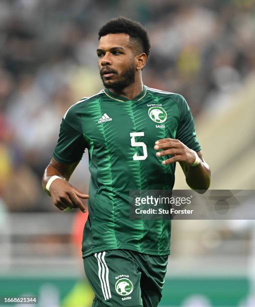 Saudi Arabia player Ali Albulayhi in action during the International Friendly match between Saudi Arabia and Costa Rica at St James' Park on...
