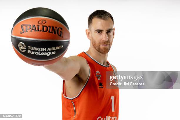 Victor Claver, #1 poses during 2023/2024 Turkish Airlines EuroLeague Media Day Valencia Basket at L'Alqueria del Basket on September 15, 2023 in...