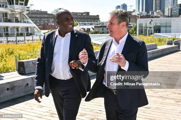 Keir Starmer and David Lammy arrive for the Global Progress Action Summit on September 15, 2023 in Montreal, Canada. The UK Labour Leader and Shadow...