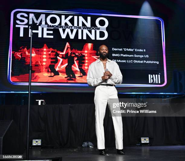 Wardell Malloy speaks onstage during the 2023 BMI R&B/Hip-Hop Awards Show at LIV Nightclub at Fontainebleau Miami on September 6, 2023 in Miami...