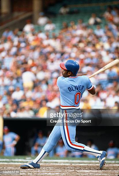 Al Oliver of the Texas Rangers bats against the Baltimore Orioles during an Major League Baseball game circa 1978 at Memorial Stadium in Baltimore,...