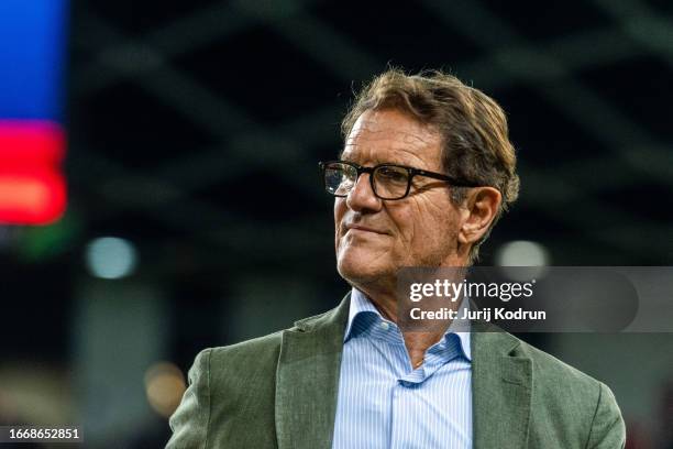 Fabio Capello of Italy managing the Red Team during a charity match for the Slovenian flood victims on September 15, 2023 in Ljubljana, Slovenia. In...