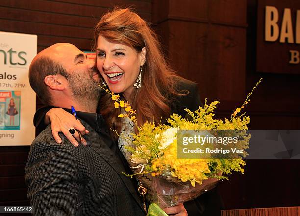 Actress/Writer Nia Vardalos and husband Ian Gomez attend the signing for her new book "Instant Mom" at Barnes & Noble bookstore at The Grove on April...