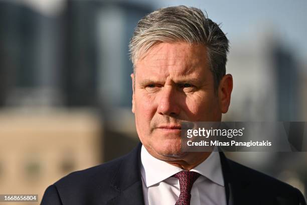 Labour Leader Keir Starmer speaks to the BBC at the Global Progress Action Summit on September 15, 2023 in Montreal, Canada. The UK Labour Leader and...