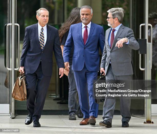 Santa Ana, CA Former Anaheim Mayor Harry Sidhu, center, leaves Federal court after pleading guilty in connection to charges related to the sale of...
