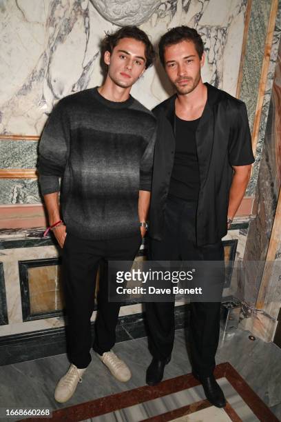 William Franklyn-Miller and Francisco Lachowski attend the Cosmoss Anniversary Party at Apollo's Muse on September 15, 2023 in London, England.
