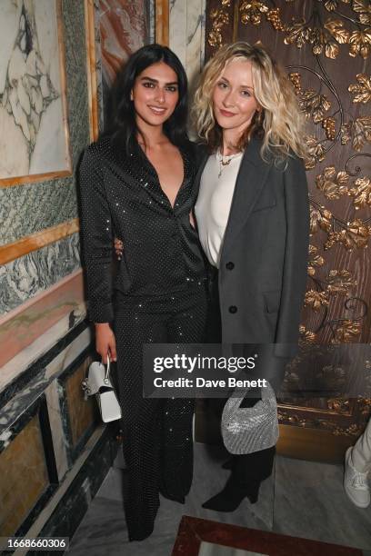 Saffron Vadher and Portia Freeman attend the Cosmoss Anniversary Party at Apollo's Muse on September 15, 2023 in London, England.