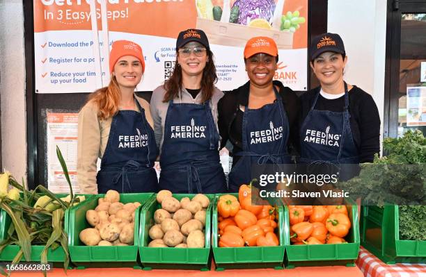 Lauren Bush Lauren, Bridget Moynahan, Phoebe Robinson and Ellie Krieger attend Feeding America hosts Hunger Action Day event at Food Bank for New...
