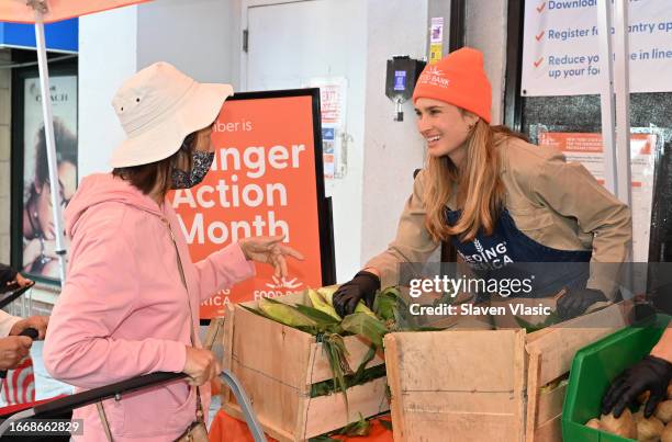 Lauren Bush Lauren attends Feeding America hosts Hunger Action Day event at Food Bank for New York City's Harlem Community Kitchen on September 15,...