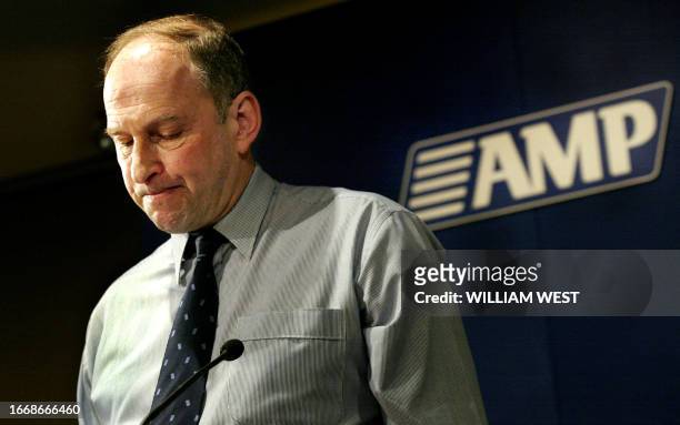 Chief executive Andrew Mohl announces the troubled financial services group AMP Ltd. Posted a first-half loss of 2.16 billion dollars as write downs...