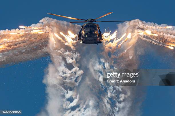 Helicopter NH-90 TTH , performs on the first day of NATO Days in Ostrava and Czech Air Force Days in Mosnov, Czech Republic on September 16, 2023....