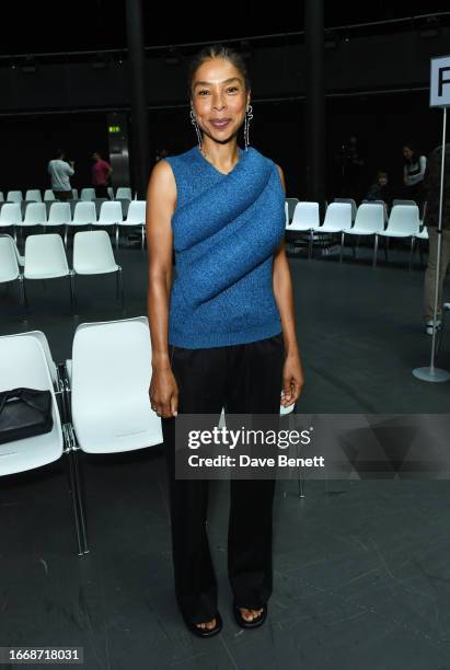 Sophie Okonedo attends the JW Anderson show during London Fashion Week September 2023 at The Roundhouse on September 16, 2023 in London, England.