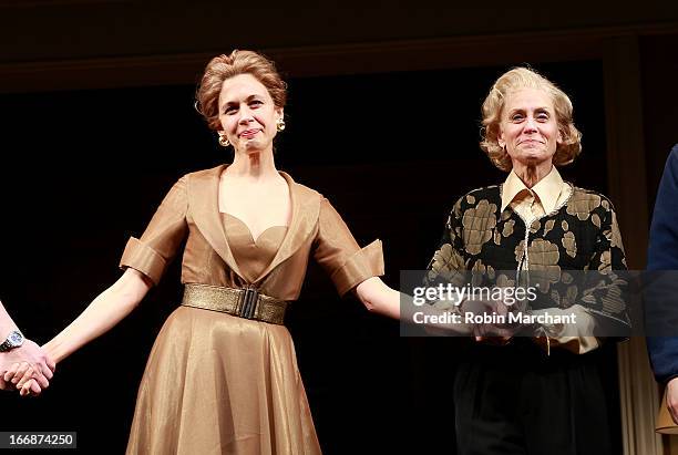 Jessica Hecht and Judith Light attend the "The Assembled Parties" opening night at Samuel J. Friedman Theatre on April 17, 2013 in New York City.