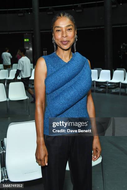 Sophie Okonedo attends the JW Anderson show during London Fashion Week September 2023 at The Roundhouse on September 16, 2023 in London, England.