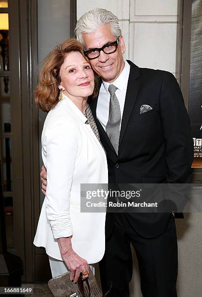 Linda Lavin and Steve Bakunas attend the "The Assembled Parties" opening night at Samuel J. Friedman Theatre on April 17, 2013 in New York City.