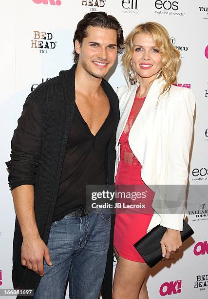 Gleb Savchenko and Elena Samodanova attend the OK! Magazine's "So Sexy" party at Mondrian Los Angeles on April 17, 2013 in West Hollywood, California.