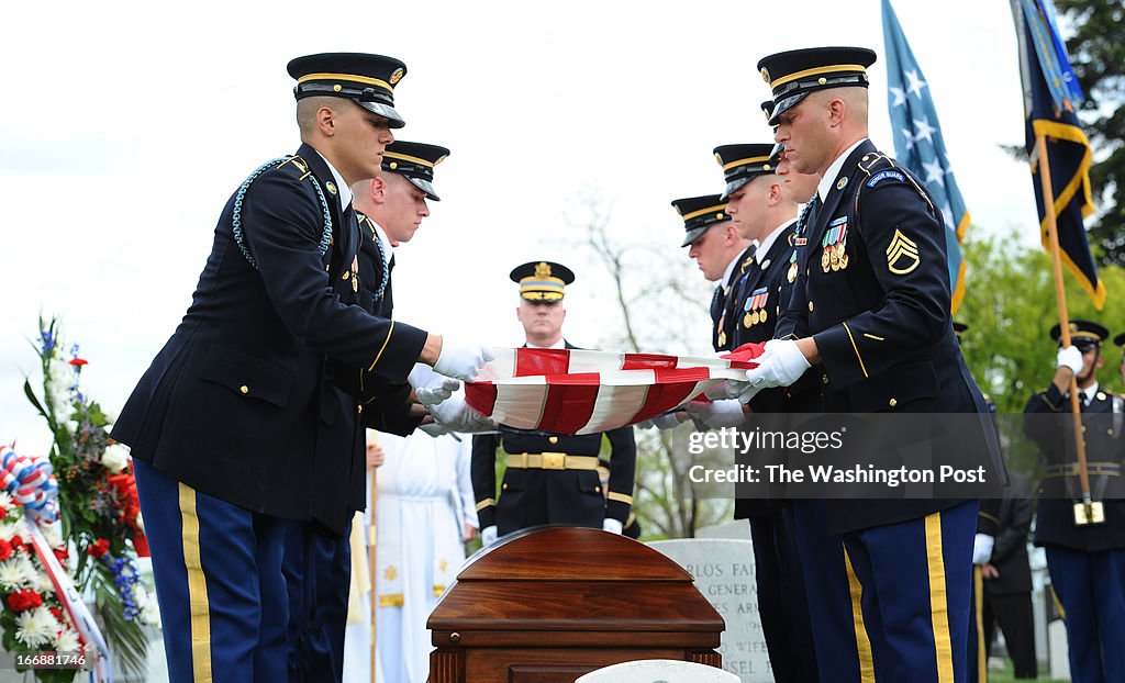 Burial service for U.S. Army Lt. Col. Don Carlos Faith Jr., a Medal of Honor recipient missing from Korean War