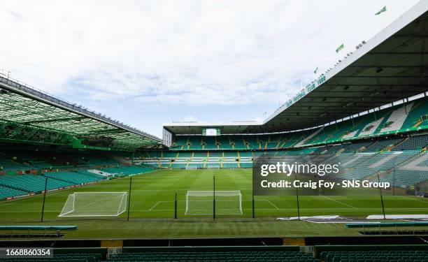 General view during a cinch Premiership match between Celtic and Dundee at Celtic Park, on September 16 in Glasgow, Scotland.